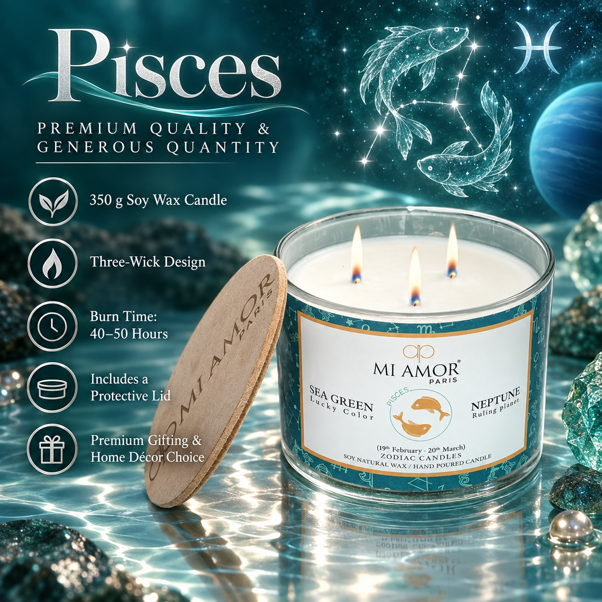 Pisces Zodiac Candle