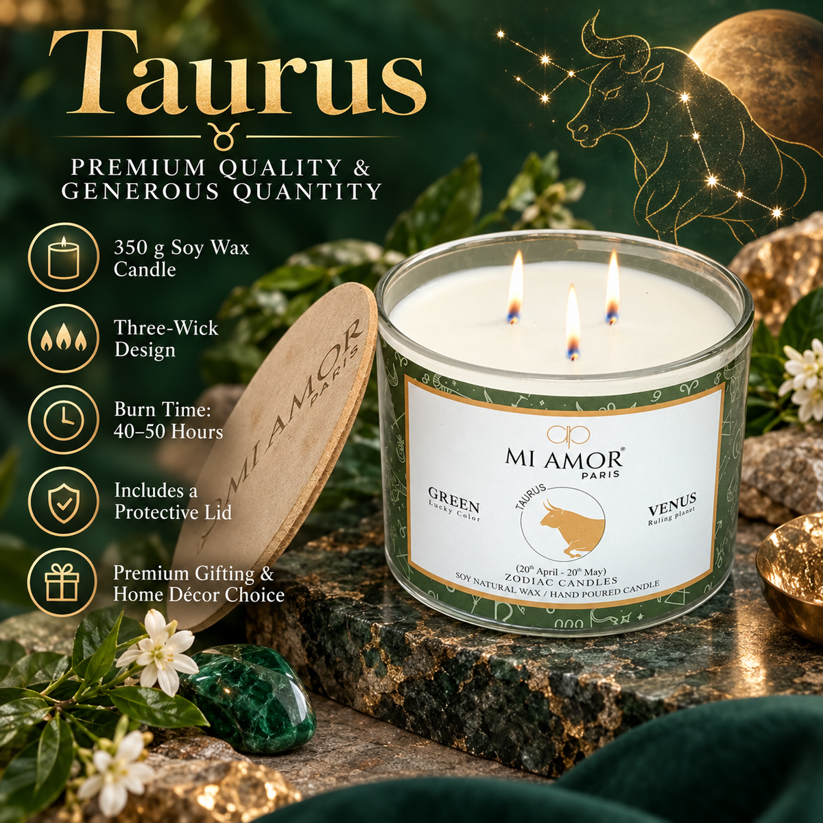 Taurus Zodiac Candle