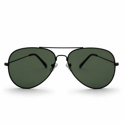 Grey Green Aviator Sunglasses for Men & Women – UV Protected Green Lens, Metal Frame, Stylish Sunglasses