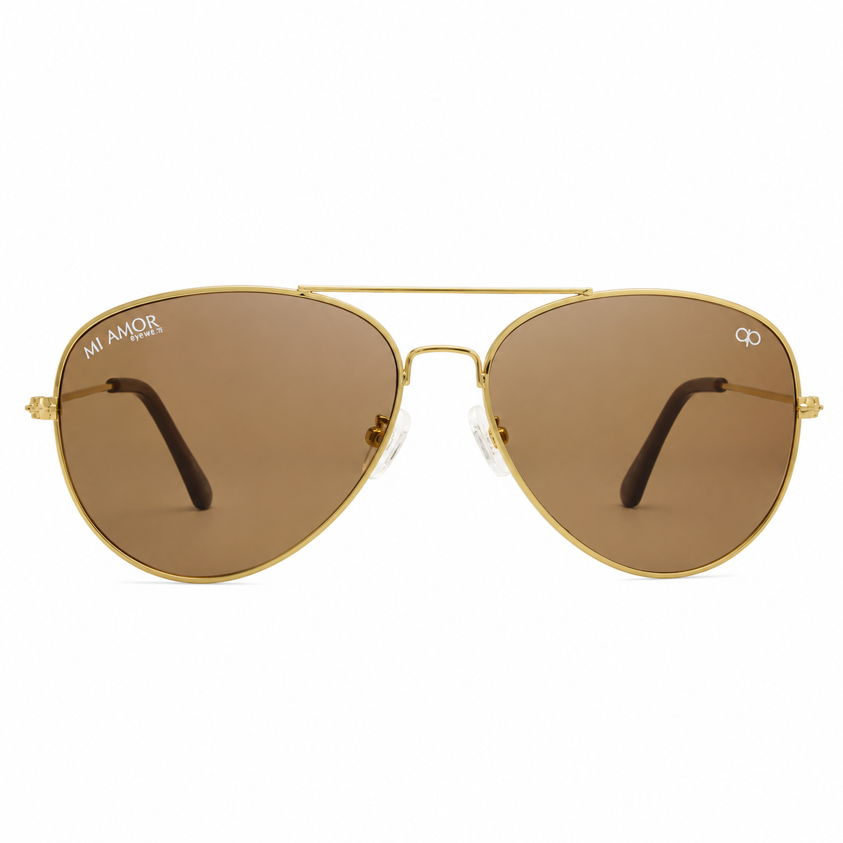 Golden Brown Aviator Sunglasses for Men & Women – UV Protected Brown Lens, Metal Frame, Stylish Sunglasses
