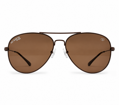 Brown Aviator Sunglasses for Men & Women – UV Protected Brown Lens, Lightweight Metal Frame, Stylish Sunglasses