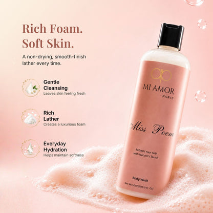 Miss Poem Hydrating Body Wash For Women | Sulphate-Free & Paraben-Free | 500 ml