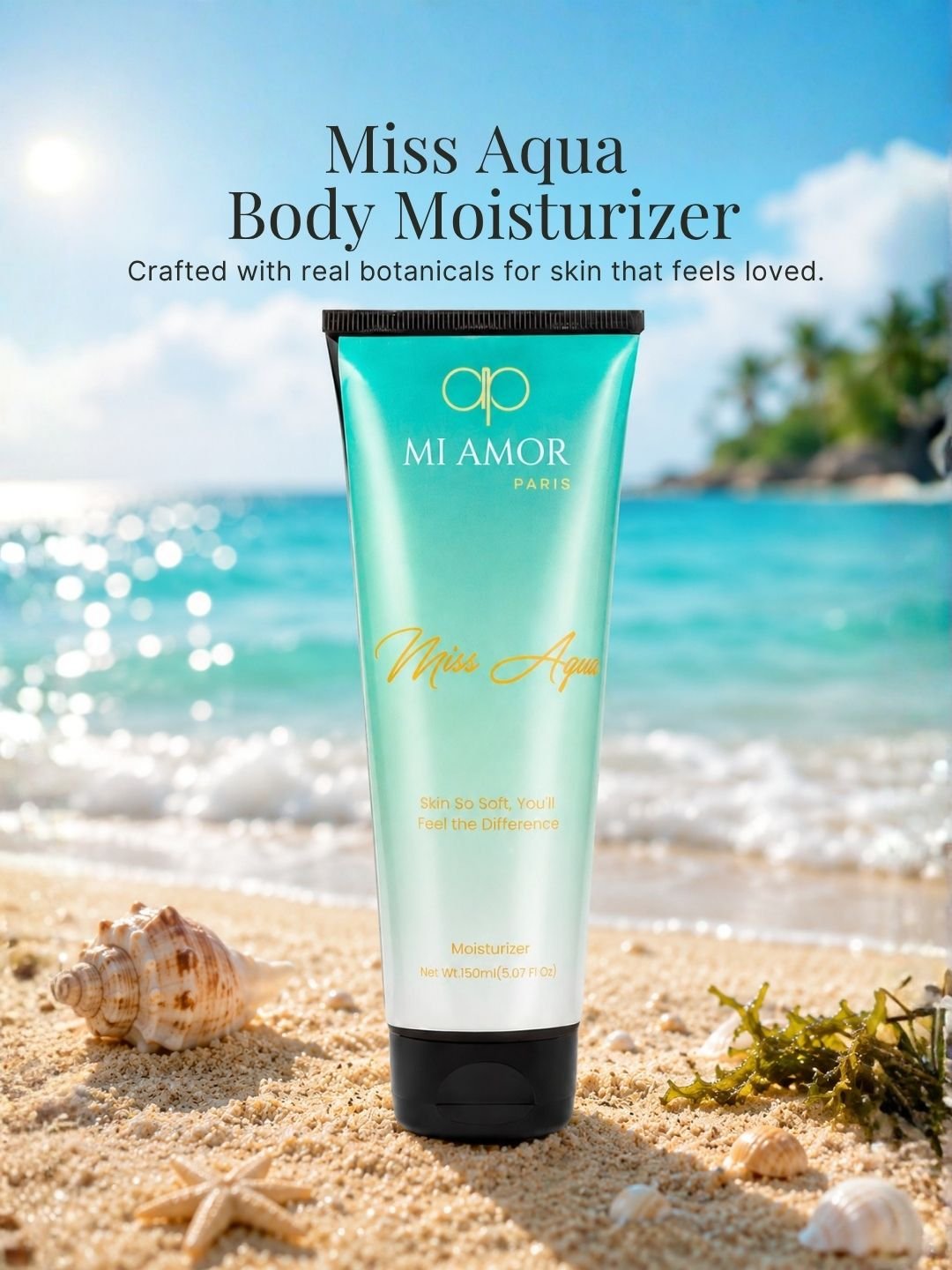 MI AMOR PARIS Miss Aqua Face, Body & Hand Moisturizing Cream for Women | Long-Lasting Hydration with Shea Butter & Glycerin (150ml)