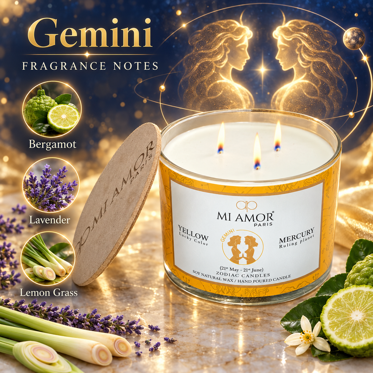 Gemini Zodiac Candle