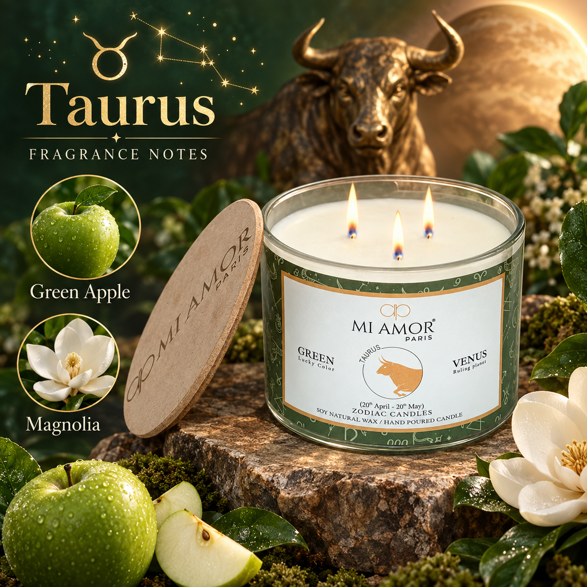Taurus Zodiac Candle