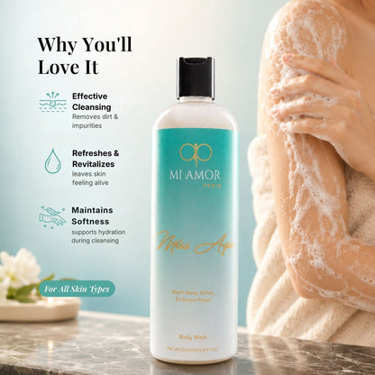 MI AMOR PARIS Miss Aqua Premium Body Wash | Rich Foaming Shower Gel | Soft & Fresh Skin | 500 ml
