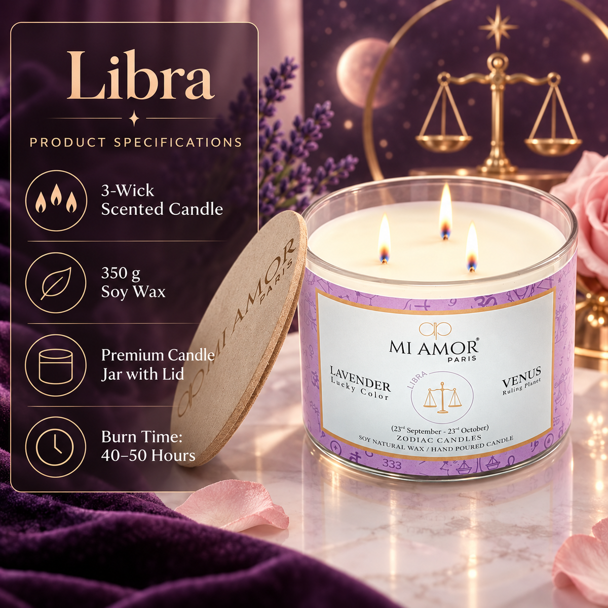 Libra Zodiac Candle