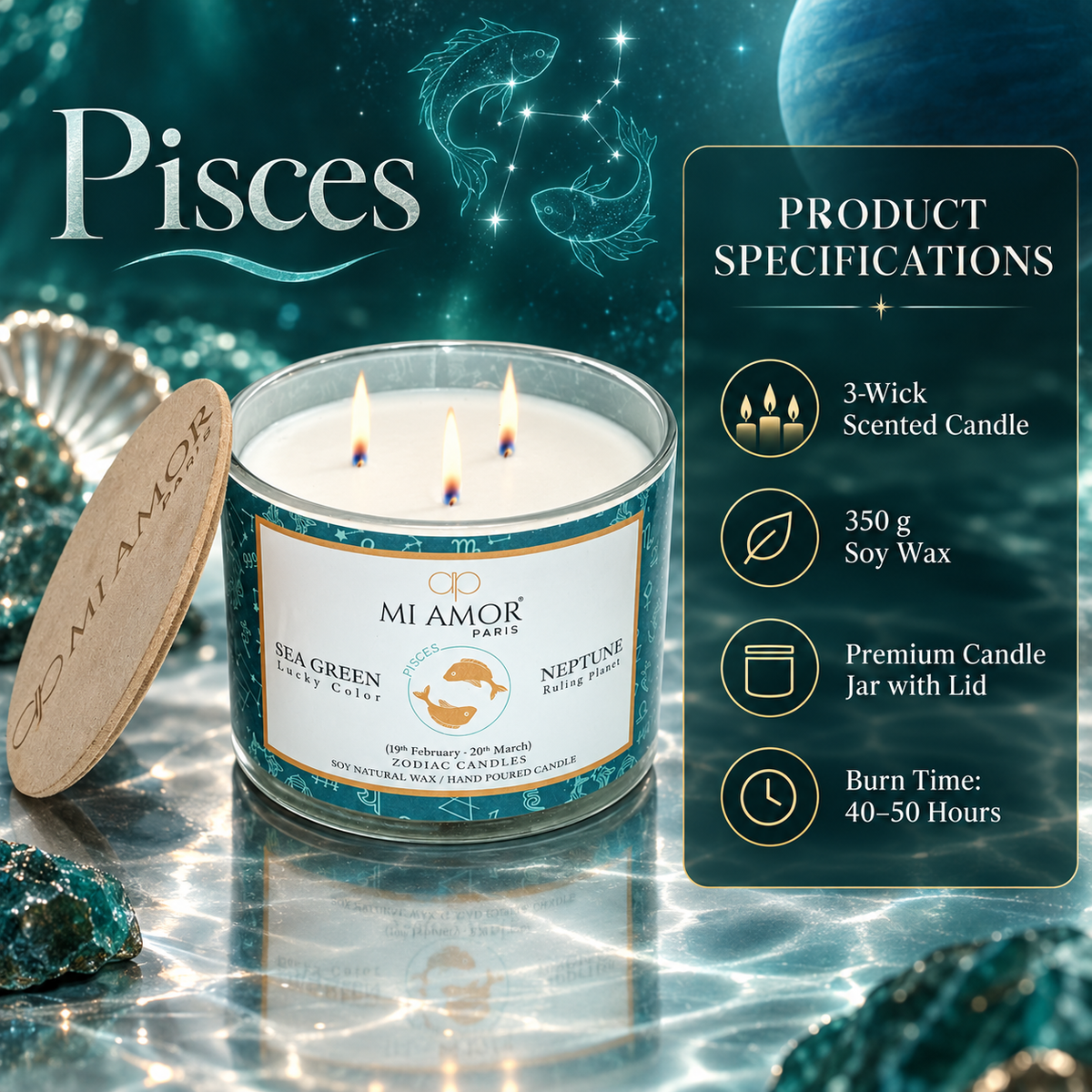 Pisces Zodiac Candle