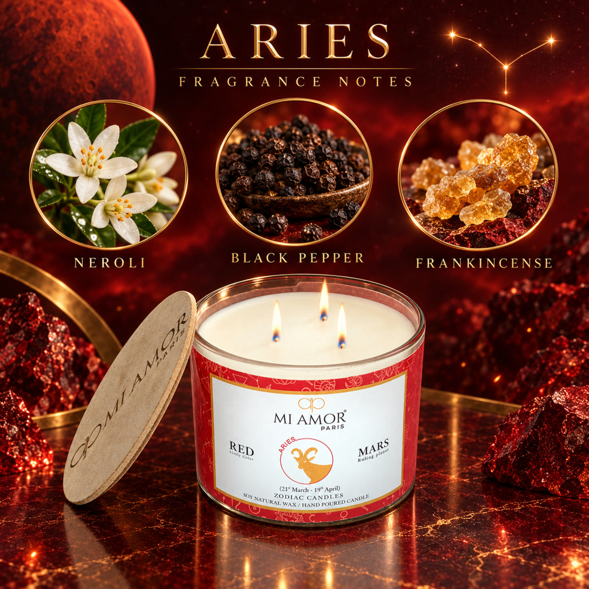 Aries Zodiac Candle