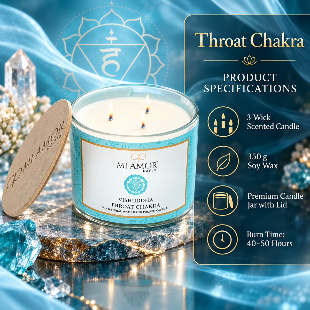 Vishudda Throat Chakra Candle