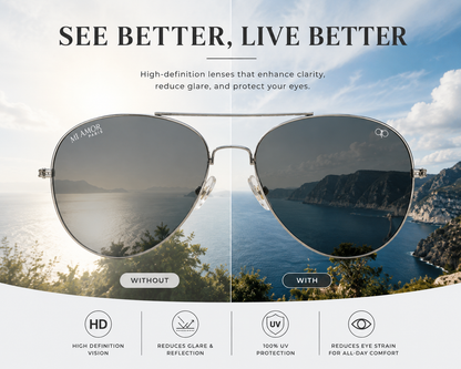 Silver Grey Aviator Sunglasses for Men & Women – UV Protected Grey Lens, Metal Frame, Stylish Sunglasses