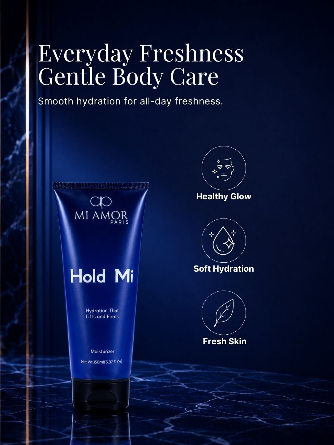 MI AMOR PARIS Hold MI Face & Body Moisturizing Cream for Men | Long-Lasting Hydration with Shea Butter & Glycerin | 150ml