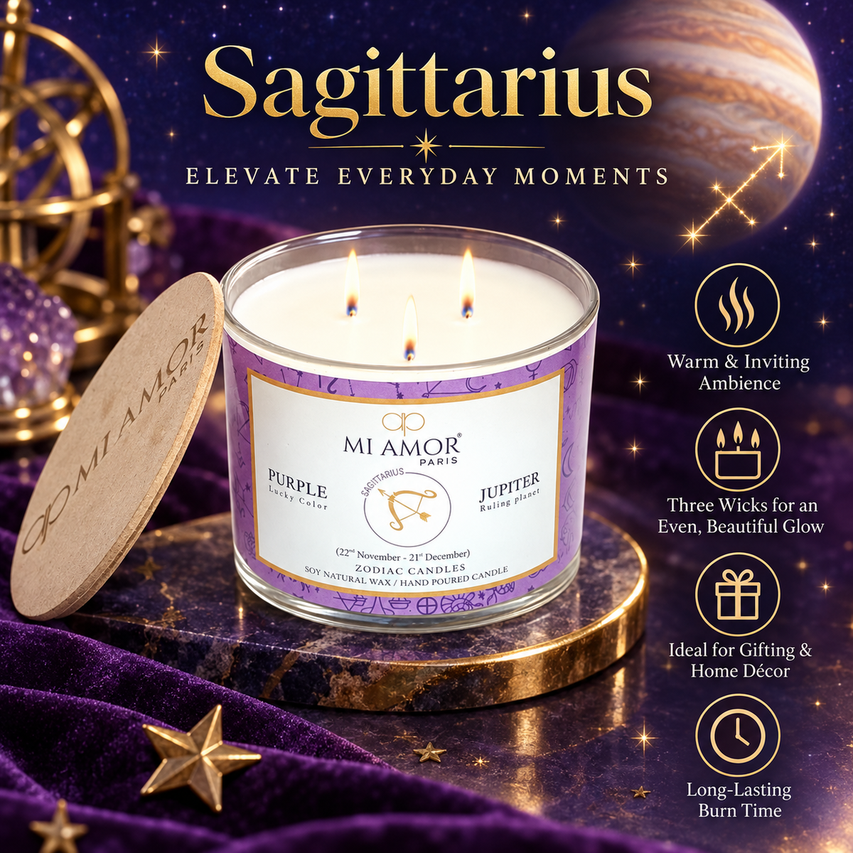 Sagittarius Zodiac Candle