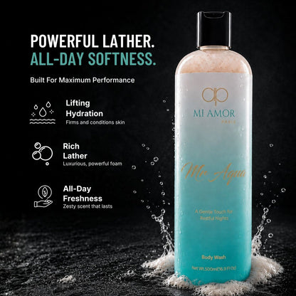 MI AMOR PARIS Mr Aqua Premium Shower Gel for Men | Refreshing Body Wash Daily Cleanser | 500 ml