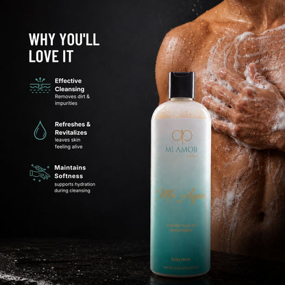 MI AMOR PARIS Mr Aqua Premium Shower Gel for Men | Refreshing Body Wash Daily Cleanser | 500 ml
