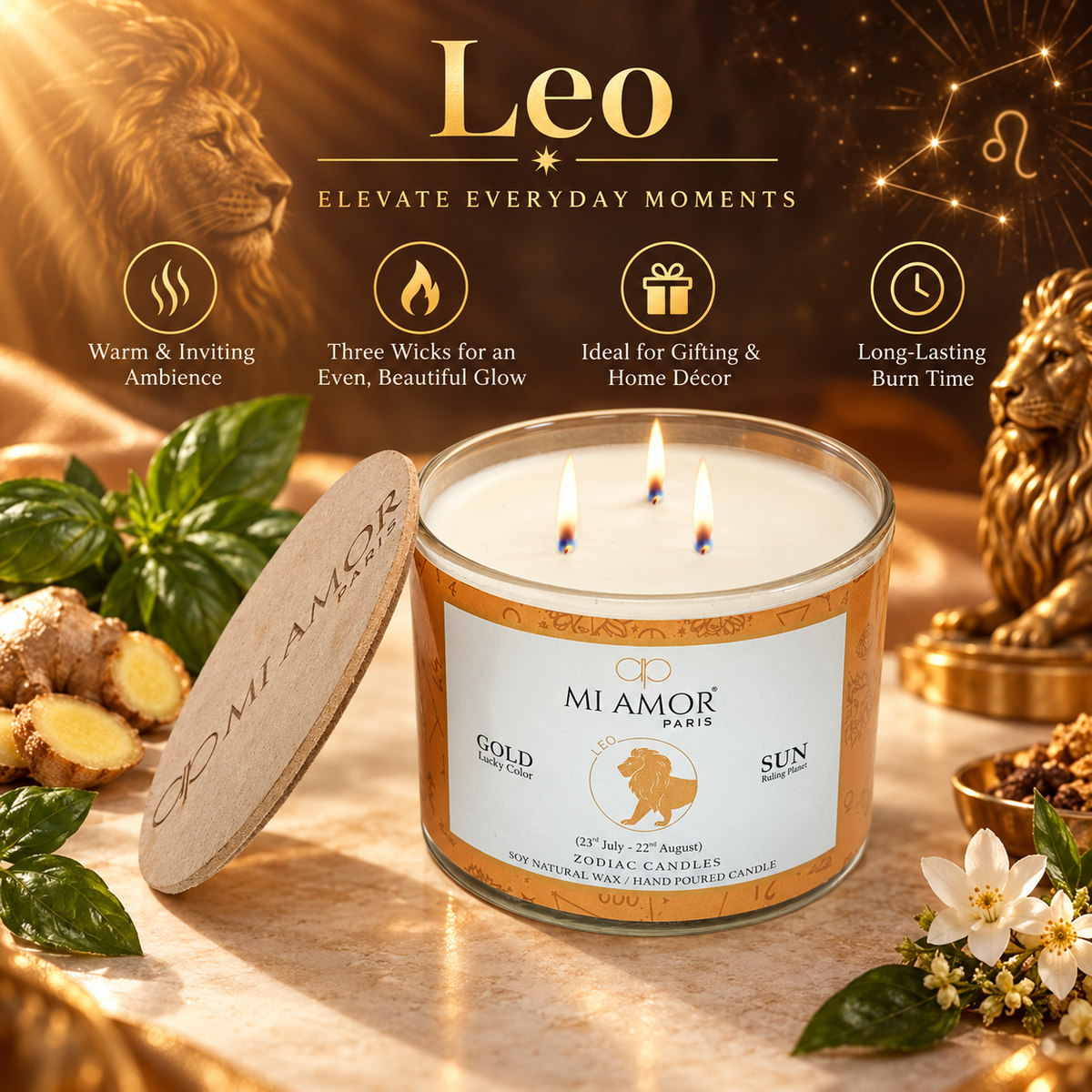 Leo Zodiac Candle