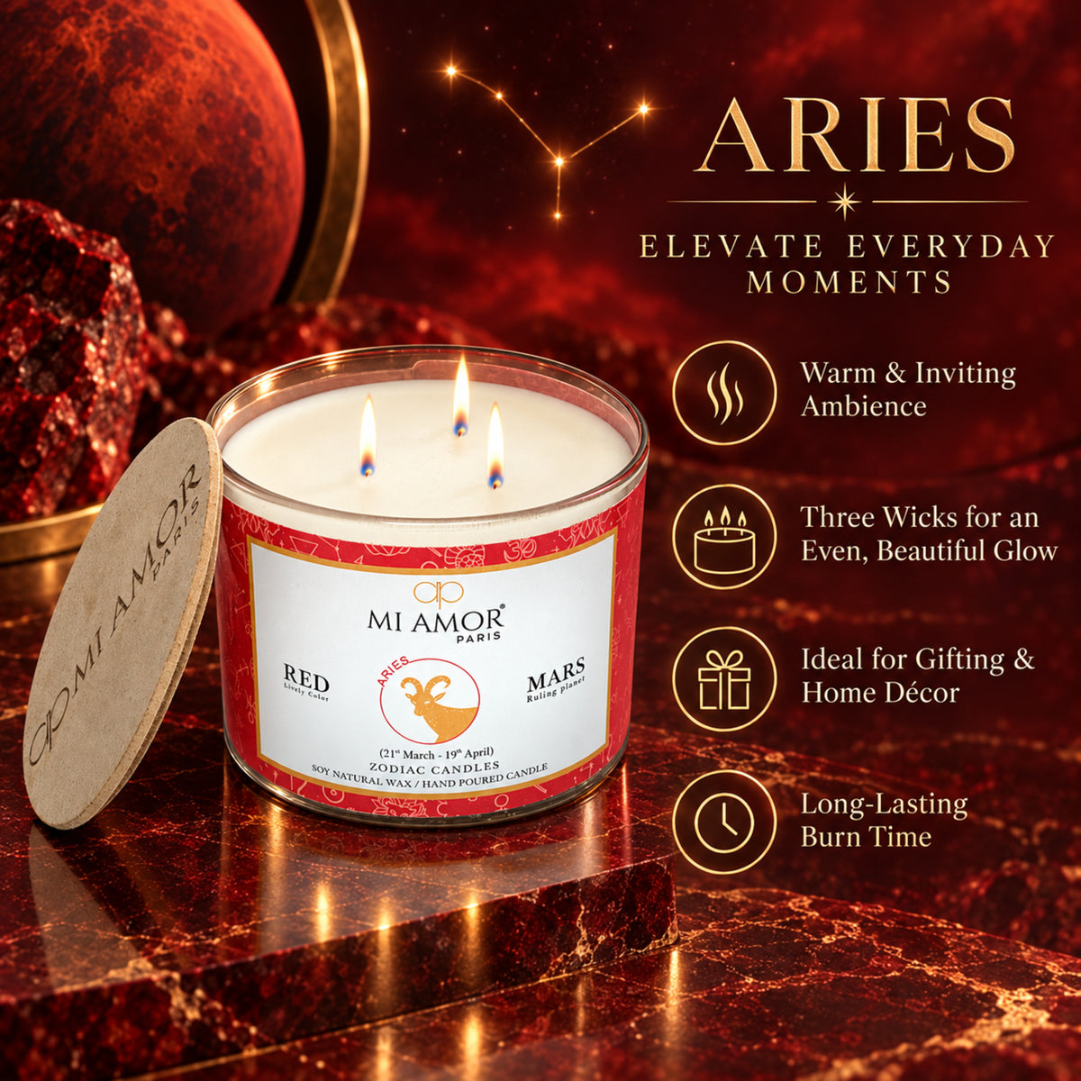 Aries Zodiac Candle