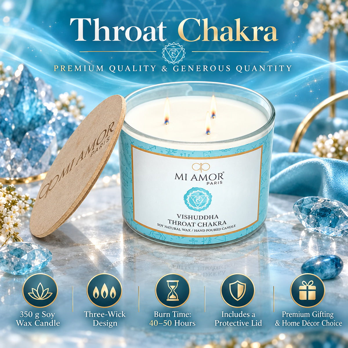 Vishudda Throat Chakra Candle