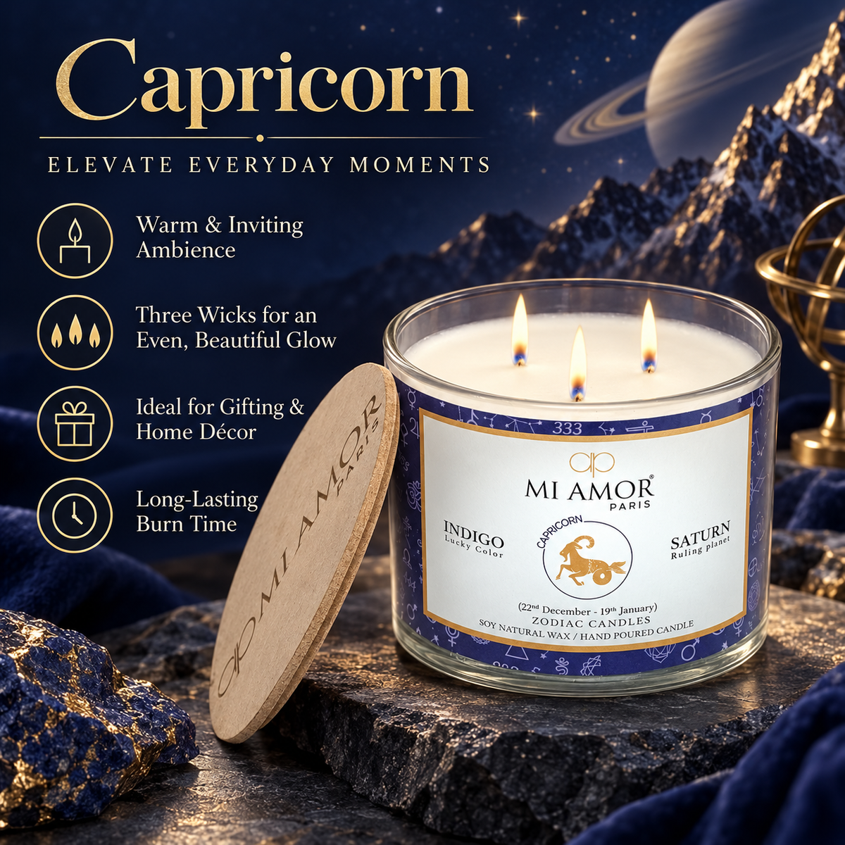 Capricorn Zodiac Scented Candle