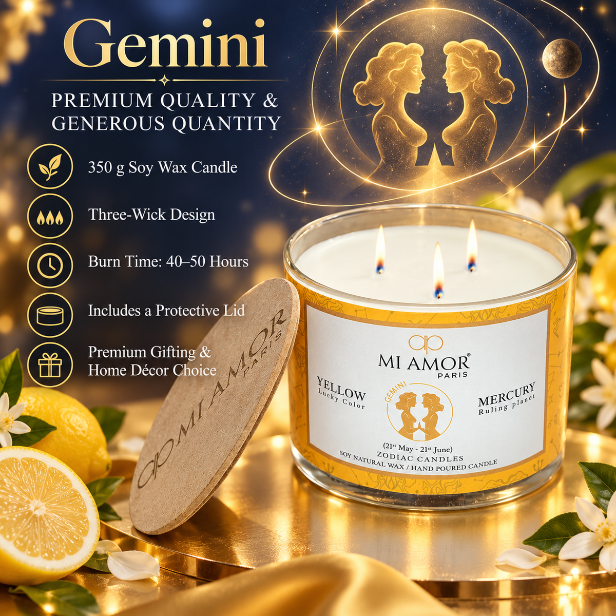Gemini Zodiac Candle