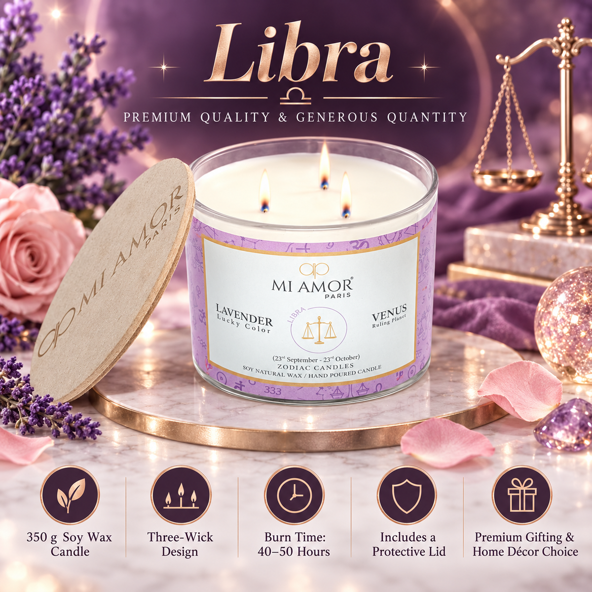 Libra Zodiac Candle