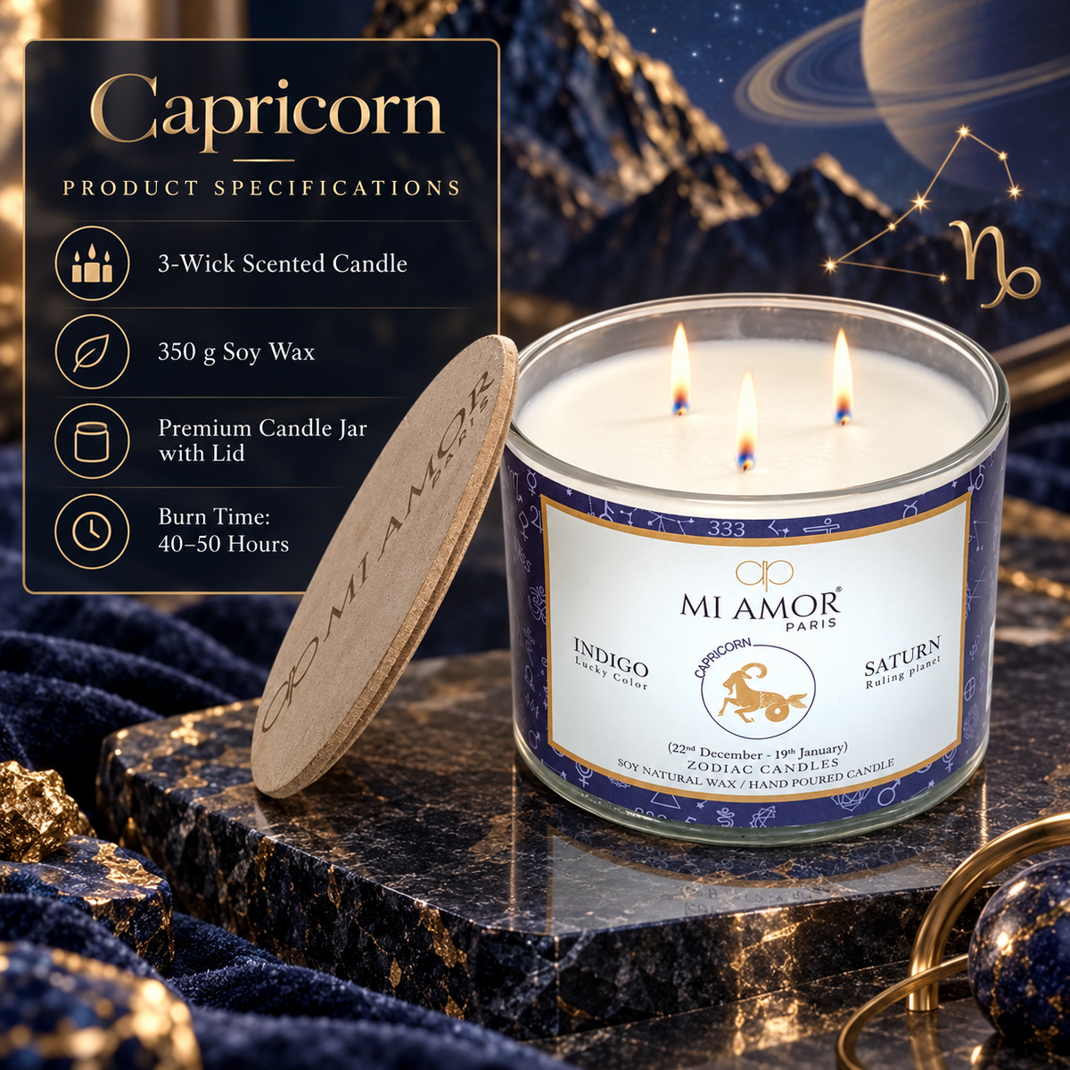 Capricorn Zodiac Scented Candle