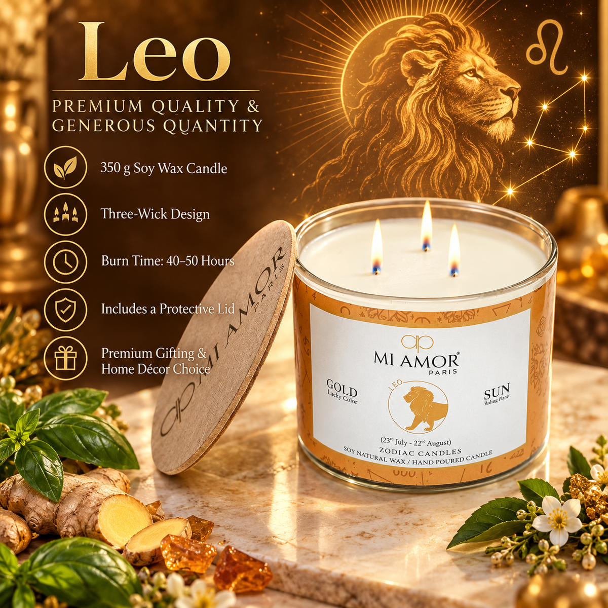 Leo Zodiac Candle