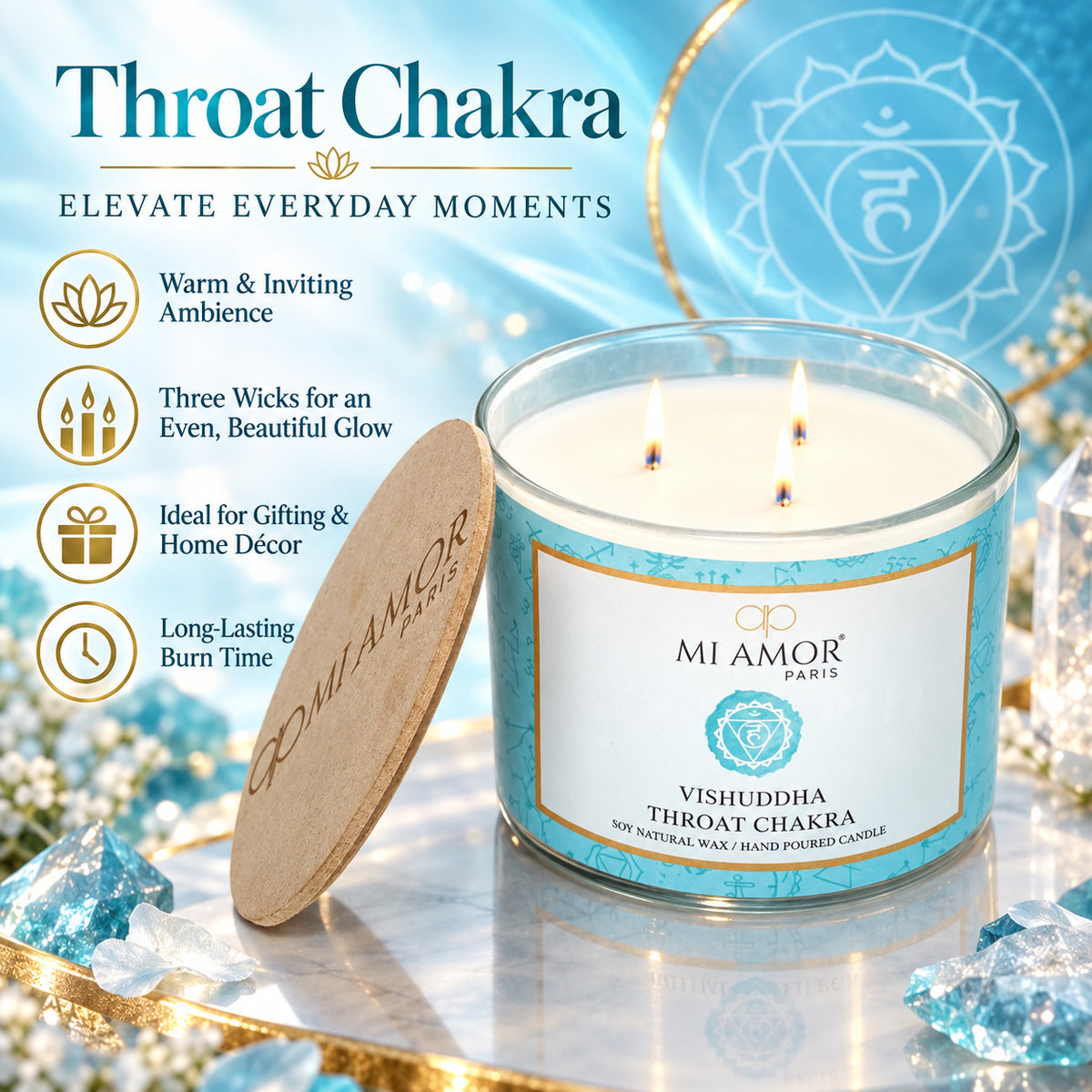 Vishudda Throat Chakra Candle