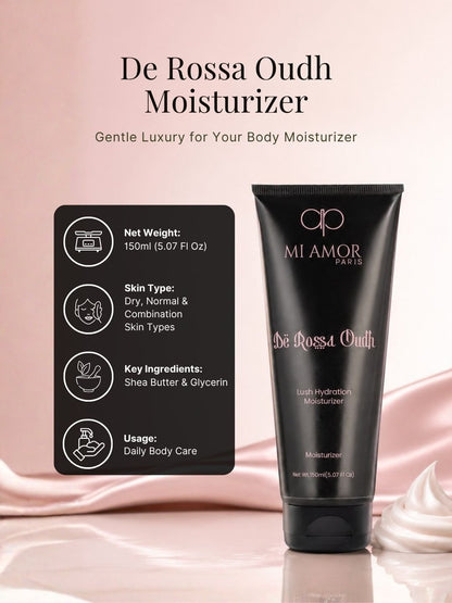 MI AMOR PARIS De Rossa Oudh Men Face & Body Moisturizing Cream – Daily Hydration with Shea Butter & Glycerin (150ml)