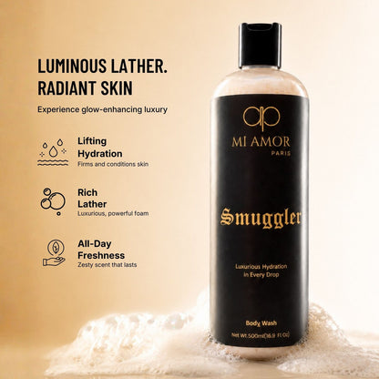 MI AMOR PARIS Smuggler Body Wash for Men | Deep Cleansing & Refreshing Formula | 500 ml