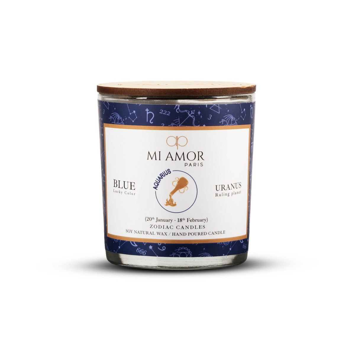 Aquarius Zodiac Candle -One Wick