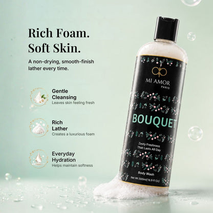 MI AMOR PARIS Bouquet Moisturising Shower Gel For Women | Gentle Daily Cleansing | 500 ml