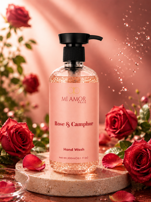 Rose & Camphor Moisturising Liquid Hand Wash | Premium Foaming Hand Soap | Hydrating & Moisture Lock Formula | Long-Lasting Floral Fragrance | 300 ml