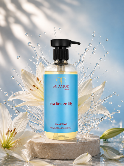Sea Breeze Lily Moisturising Liquid Hand Wash | Premium Foaming Hand Soap | Long-Lasting Fresh Fragrance | Gentle Hand Wash for Sensitive Skin | Liquid Hand Soap for Kitchen & Bathroom | 300 ml