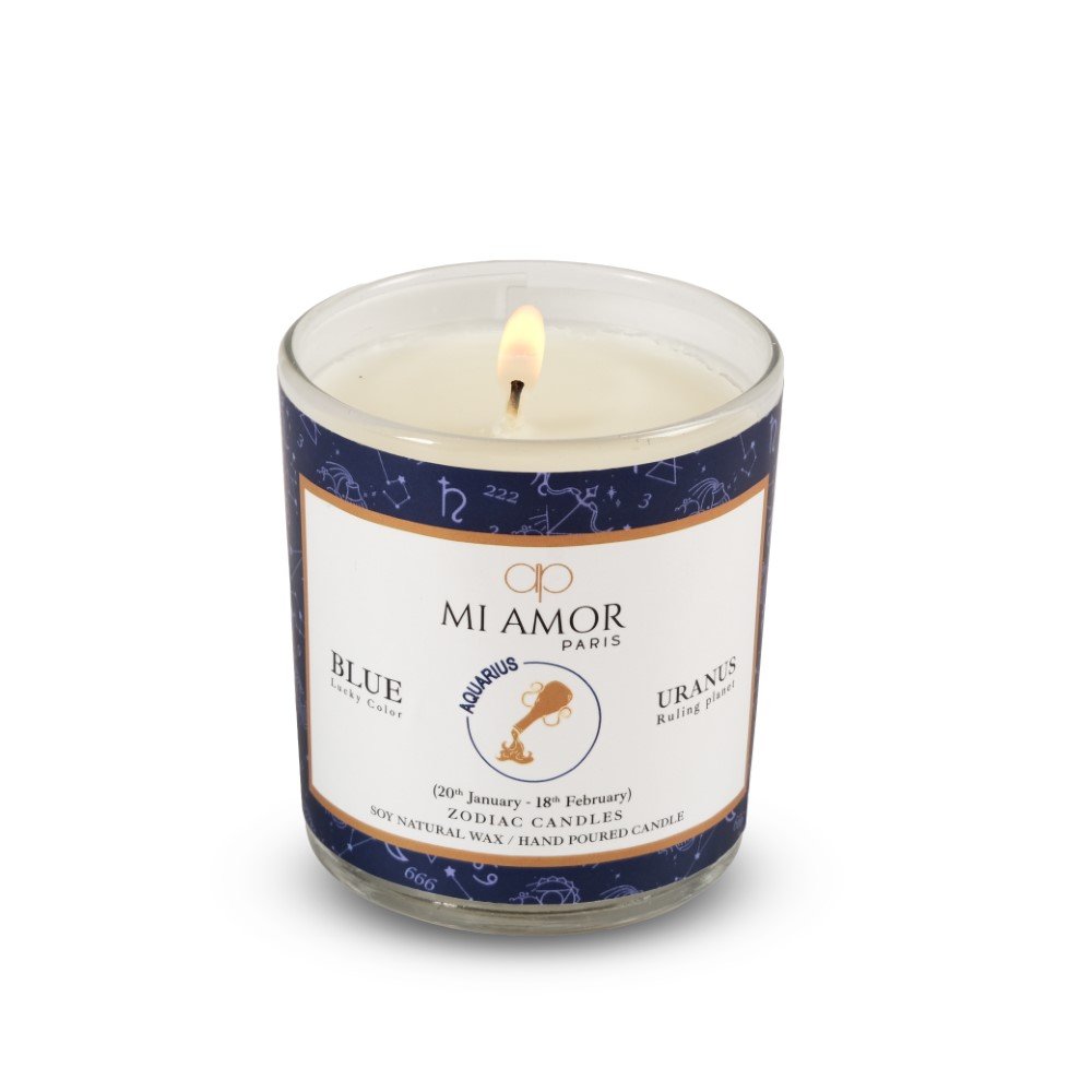 Aquarius Zodiac Candle -One Wick