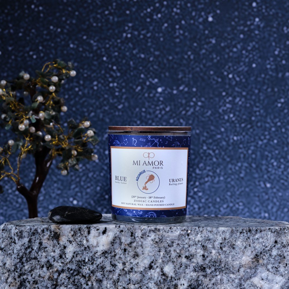Aquarius Zodiac Candle -One Wick