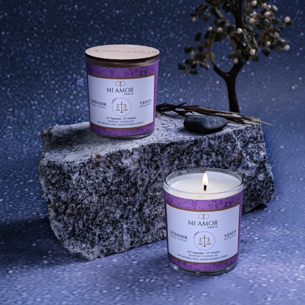 Libra Zodiac Candle -One Wick