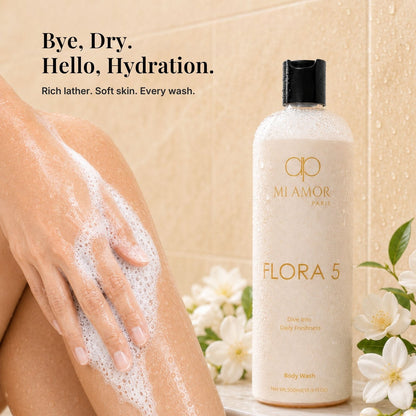 MI AMOR PARIS Flora 5 Premium Shower Gel for Women | Moisturising & Skin Conditioning Formula | 500 ml