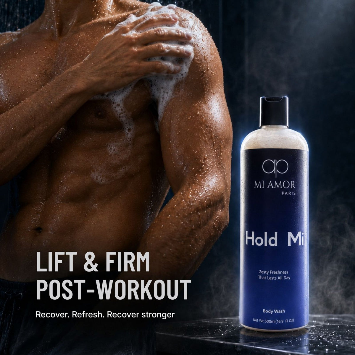 MI AMOR PARIS Hold MI Hydrating Body Wash for Men | Glycerin, Shea Butter & Sodium Hyaluronate | 500 ml