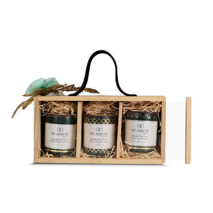 Premium Oudh Candle Gift Box – Set of 3 Single Wick Candles