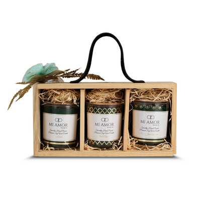 Premium Oudh Candle Gift Box – Set of 3 Single Wick Candles