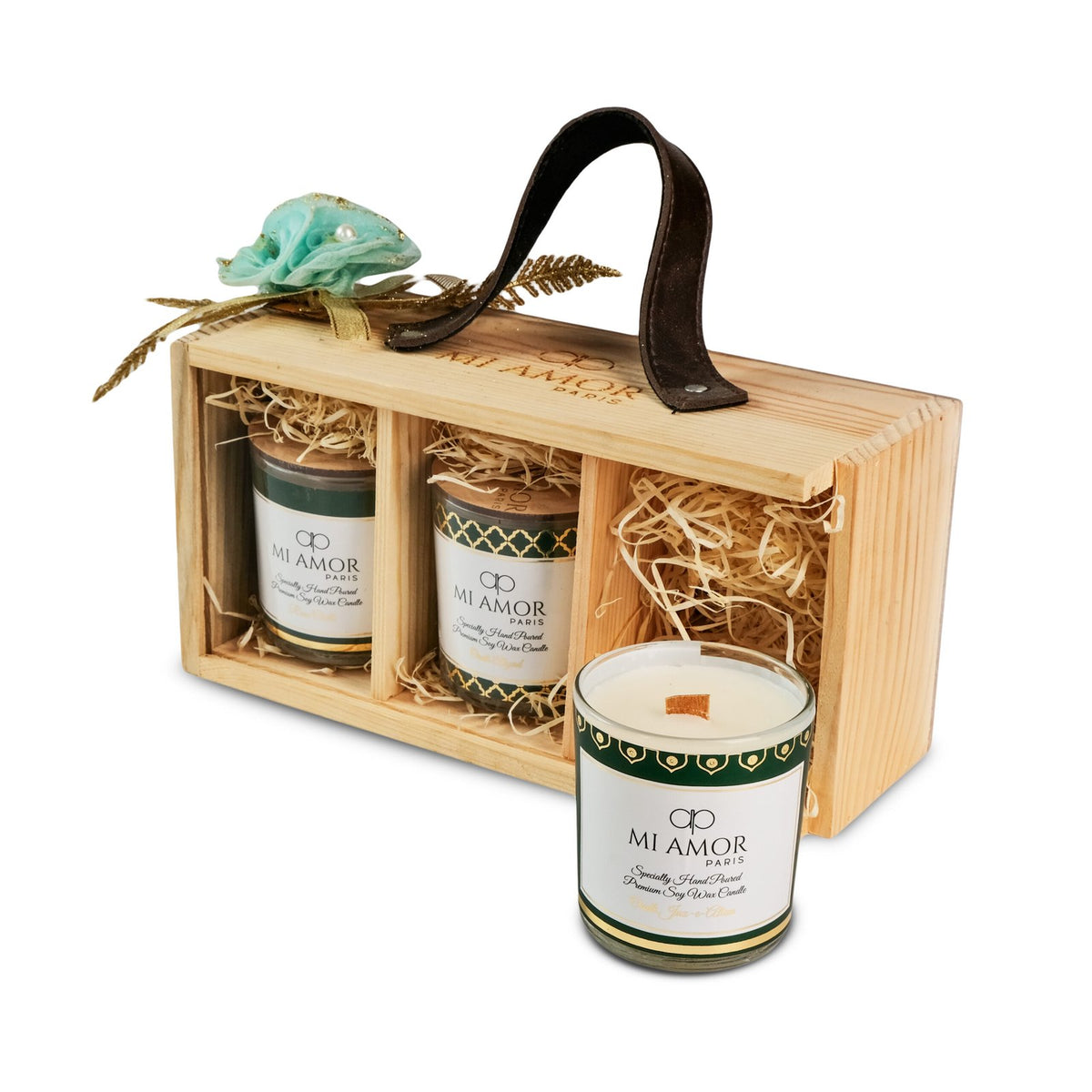 Premium Oudh Candle Gift Box – Set of 3 Single Wick Candles