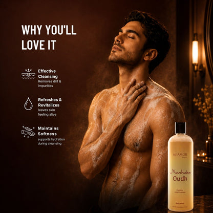 MI AMOR PARIS Marhaba Oudh Moisturising Shower Gel for Men | Rich Foam & Hydrating Formula | 500 ml