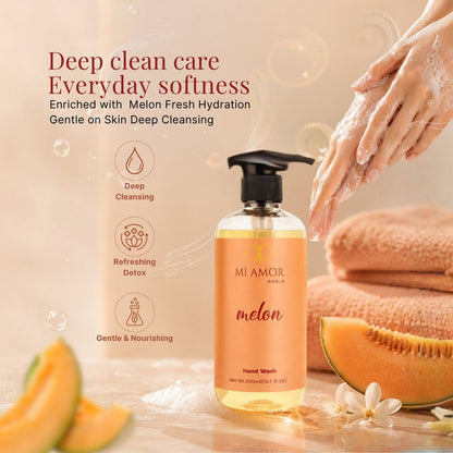 Melon Moisturising Liquid Handwash | Safe for All Skin Types | Moisture Lock Formula | Refreshing Long Lasting Fragrance | Gentle Daily Hand Wash | 300 ml