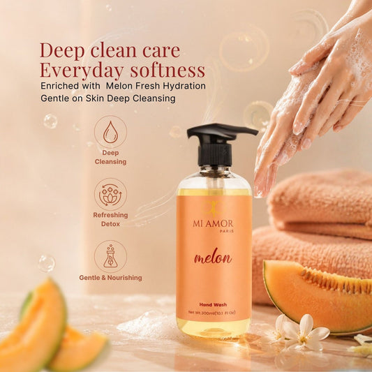 Melon Moisturising Liquid Handwash | Safe for All Skin Types | Moisture Lock Formula | Refreshing Long Lasting Fragrance | Gentle Daily Hand Wash | 300 ml