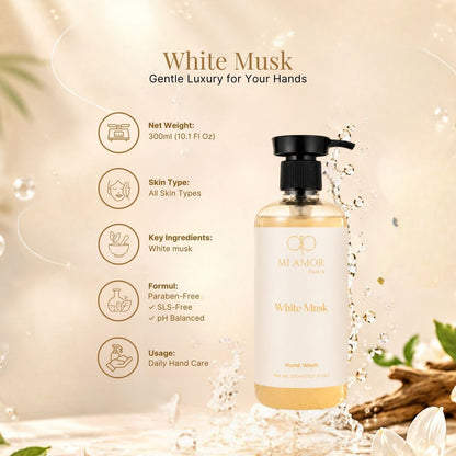 White Musk Moisturising Liquid Hand Wash | Luxury Foaming Hand Soap | Gentle Hand Wash for Sensitive Skin | Kitchen & Bathroom Hand Wash | 300 ml