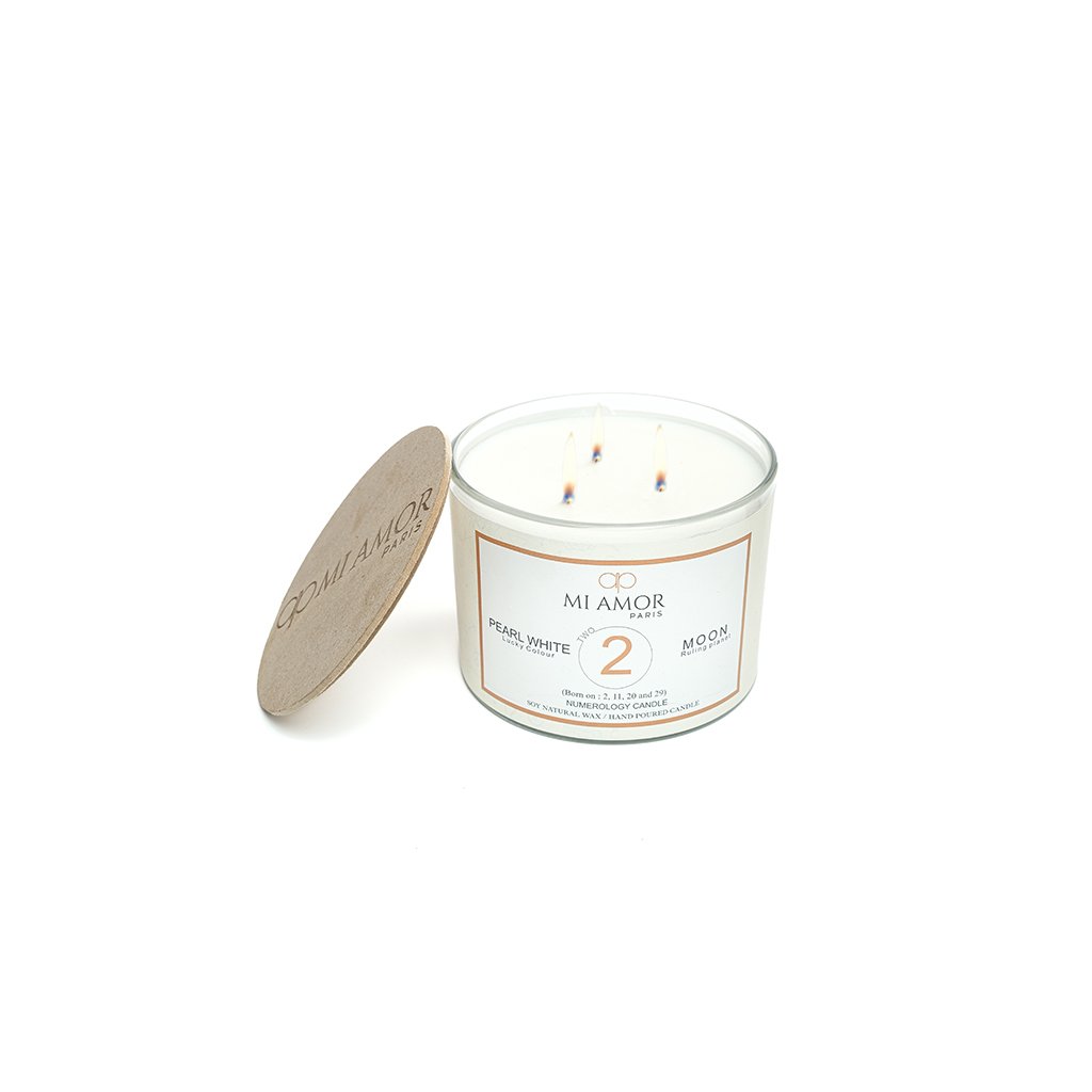 Numerology Candle 2: Moon - Pearl White