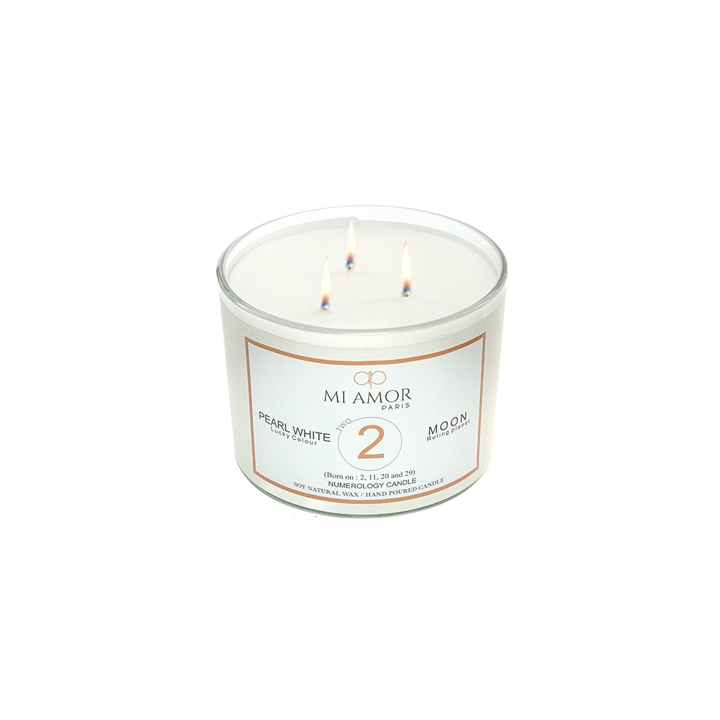 Numerology Candle 2: Moon - Pearl White