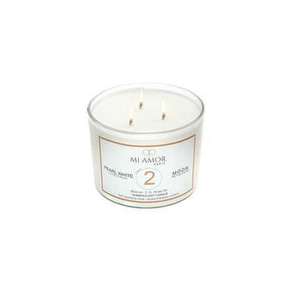 Numerology Candle 2: Moon - Pearl White