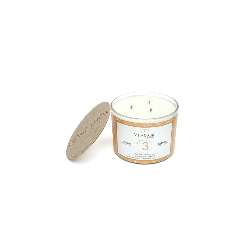 Numerology Candle 3: Jupiter - Golden Yellow